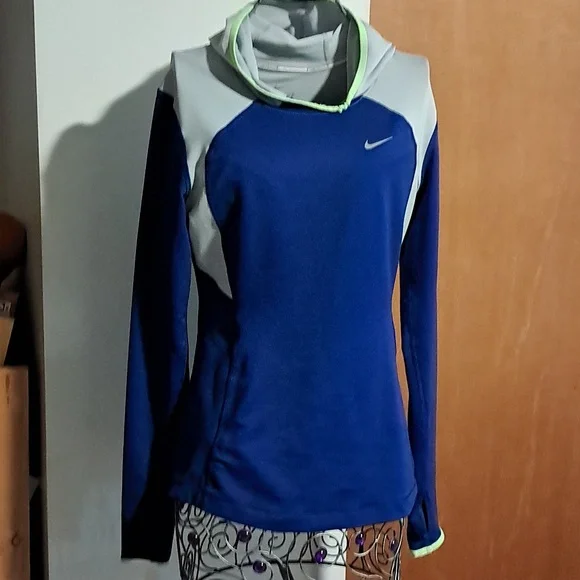 Nike Blue and Gray Performance Hoodie - Picture 1 of 8